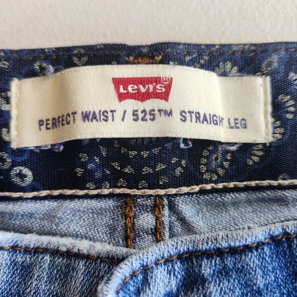 Levi's Women's 525 Perfect Waist Straight Leg Jeans 8M Blue Denim - Picture 4 of 4
